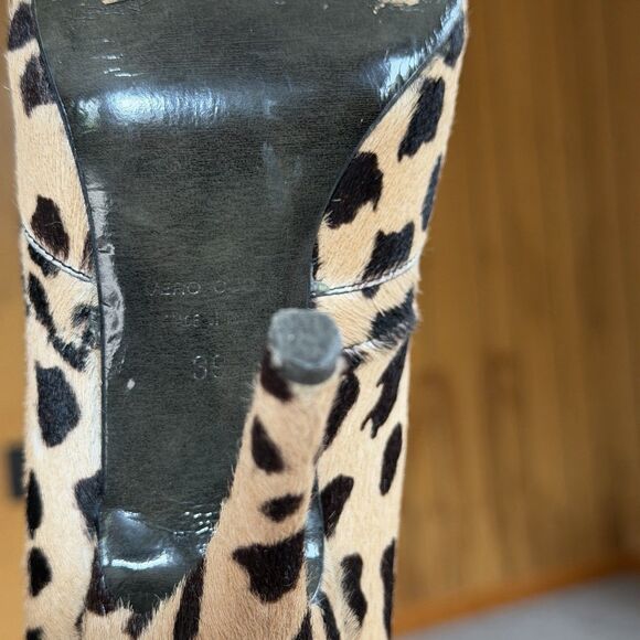 Giuseppe Zanotti x Balmain Leopard Pony Hide Ankle Boots Stiletto Heels Sz 39/9 - Picture 7 of 12